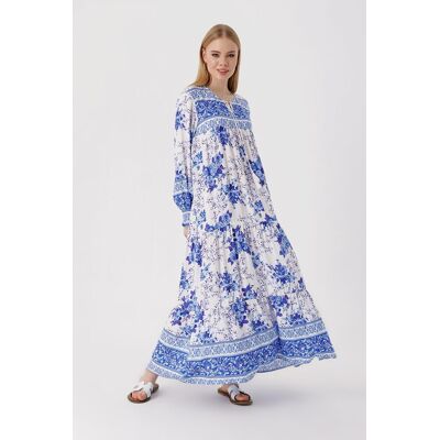 Rochie lungă cu model Bigdart 1947 albastru 38 unisex Rochie lungă cu model Bigdart 1947 albastru 38 unisex