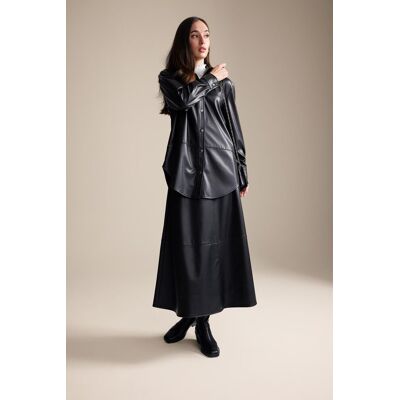 DEFACTO A-Line Faux Leather Maxi Skirt negru 44 DEFACTO A-Line Faux Leather Maxi Skirt negru 44