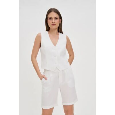 Marisse White Shorts alb XL Marisse White Shorts alb XL