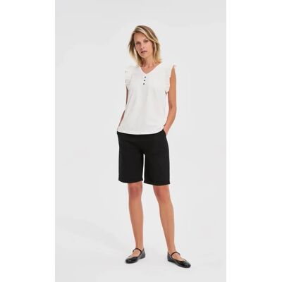 Marisse Cotton Shorts With A Belt, Black negru 36 Marisse Cotton Shorts With A Belt, Black negru 36