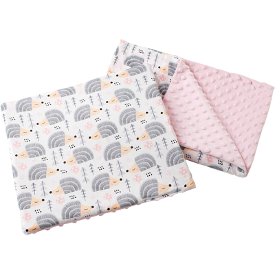 Medi Partners Quilt 55x75 + pillow 35x30 cotton + minky – Gray Hedgehogs + light pink minky gri 75x55 unisex Medi Partners Quilt 55x75 + pillow 35x30 cotton + minky – Gray Hedgehogs + light pink minky gri 75x55 unisex