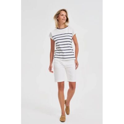 Marisse Cotton Shorts With A Belt, White albastru 38 Marisse Cotton Shorts With A Belt, White albastru 38