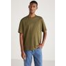 GRIMELANGE Curtıs Men's Comfort Fit Thick Textured Recycle 100% Cotton T-shirt maro L male