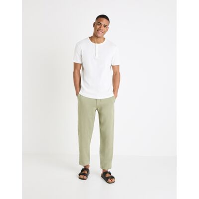 Celio Linen Trousers Dolinus - Mens crem 34/34 male Celio Linen Trousers Dolinus - Mens crem 34/34 male