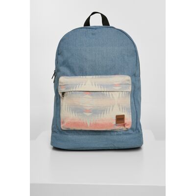Urban Classics Inka Rucsac Denim Albastru / multicolor gri One Size unisex Urban Classics Inka Rucsac Denim Albastru / multicolor gri One Size unisex
