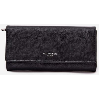 FLORA & CO Portofel negru 2 în 1 Flora&Co cu curea negru One size unisex FLORA & CO Portofel negru 2 în 1 Flora&Co cu curea negru One size unisex