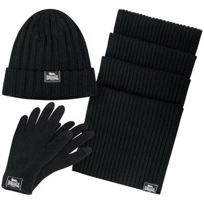 Căciulă, eșarfă și mănuși unisex Lonsdale negru L female Căciulă, eșarfă și mănuși unisex Lonsdale negru L female