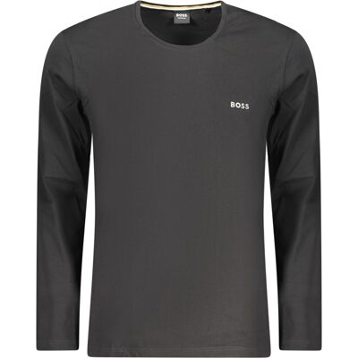 Tricou BOSS negru cu mânecă lungă pentru bărbați negru S male Tricou BOSS negru cu mânecă lungă pentru bărbați negru S male