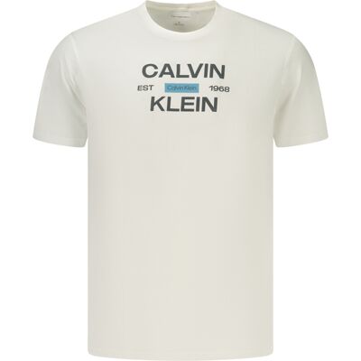 Tricou alb pentru bărbați Calvin Klein crem XL male Tricou alb pentru bărbați Calvin Klein crem XL male