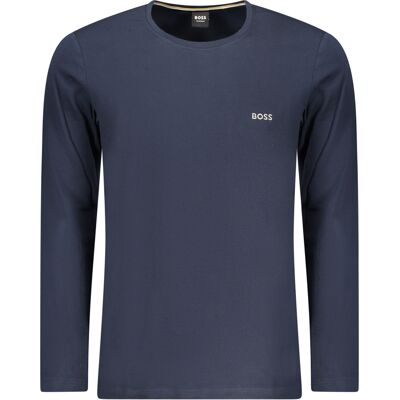 Tricou BOSS cu mânecă lungă pentru bărbați, albastru albastru S male Tricou BOSS cu mânecă lungă pentru bărbați, albastru albastru S male