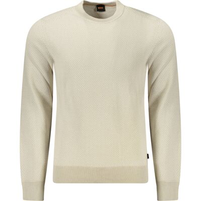 Pulover bărbătesc HUGO BOSS bej crem XL male Pulover bărbătesc HUGO BOSS bej crem XL male