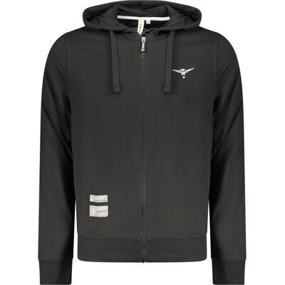 ACCADEMIA MILITARE Hanorac negru cu fermoar pentru bărbați Other XL male ACCADEMIA MILITARE Hanorac negru cu fermoar pentru bărbați Other XL male