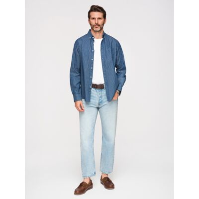 Cămașă slim fit din denim pentru bărbați, cu model Ombre albastru L male Cămașă slim fit din denim pentru bărbați, cu model Ombre albastru L male