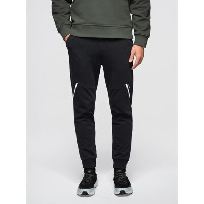 Pantaloni de trening tricotați structurați cu model ombre pentru bărbați negru S male Pantaloni de trening tricotați structurați cu model ombre pentru bărbați negru S male