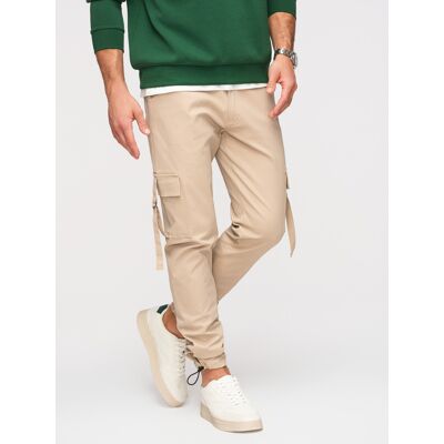 Ombre Pantaloni cargo cu croială dreaptă pentru bărbați verde M male Ombre Pantaloni cargo cu croială dreaptă pentru bărbați verde M male