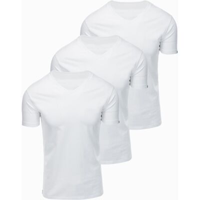 Tricouri bărbătești cu decolteu în V Ombre BASIC - set de 3 alb L male Tricouri bărbătești cu decolteu în V Ombre BASIC - set de 3 alb L male