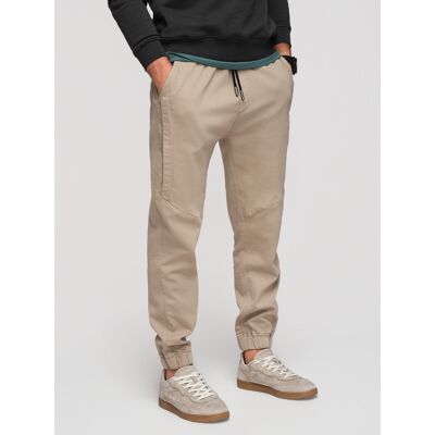 Ombre Pantaloni jogger tricotați pentru bărbați cu cusături negru S male Ombre Pantaloni jogger tricotați pentru bărbați cu cusături negru S male