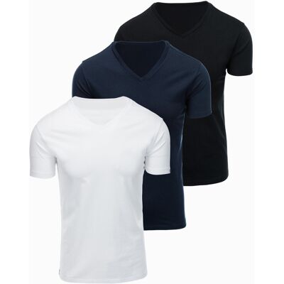 Set tricou bărbătesc cu decolteu în V, model Ombre - negru/alb/albastru negru S male Set tricou bărbătesc cu decolteu în V, model Ombre - negru/alb/albastru negru S male