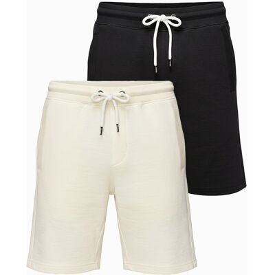 Set de două pantaloni scurți de trening Ombre pentru bărbați negru S male Set de două pantaloni scurți de trening Ombre pentru bărbați negru S male