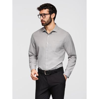 Cămașă bărbătească Ombre REGULAR FIT cu buzunar - gri negru L male Cămașă bărbătească Ombre REGULAR FIT cu buzunar - gri negru L male