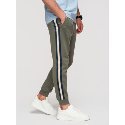 Pantaloni de trening bărbătești Ombre cu dungi laterale alb XXL male Pantaloni de trening bărbătești Ombre cu dungi laterale alb XXL male