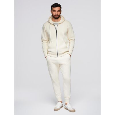 Set bărbătesc Ombre: hanorac + pantaloni de trening crem S male Set bărbătesc Ombre: hanorac + pantaloni de trening crem S male