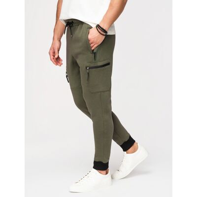 Pantaloni de trening bărbătești Ombre cu buzunare - măsliniu negru XXL male Pantaloni de trening bărbătești Ombre cu buzunare - măsliniu negru XXL male