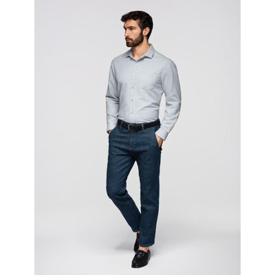 Cămașă bărbătească Ombre REGULAR FIT cu buzunar - gri negru S male Cămașă bărbătească Ombre REGULAR FIT cu buzunar - gri negru S male