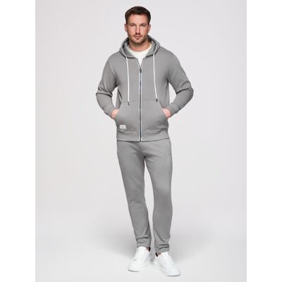 Set bărbătesc Ombre: hanorac cu fermoar și pantaloni de trening alb M male Set bărbătesc Ombre: hanorac cu fermoar și pantaloni de trening alb M male
