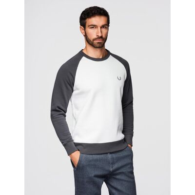 Ombre Hanorac bărbătesc cu elemente contrastante alb XXL male Ombre Hanorac bărbătesc cu elemente contrastante alb XXL male