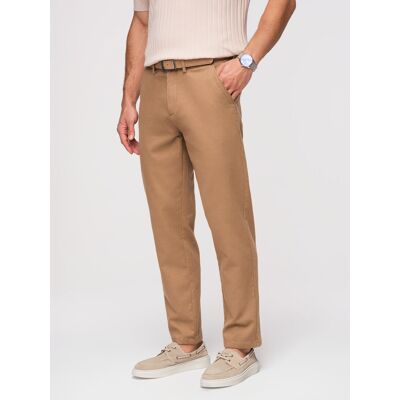 Ombre Pantaloni chino SLIM FIT pentru bărbați - maro kaki M male Ombre Pantaloni chino SLIM FIT pentru bărbați - maro kaki M male