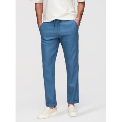 Pantaloni chino din in cu model ombre pentru bărbați alb S male Pantaloni chino din in cu model ombre pentru bărbați alb S male