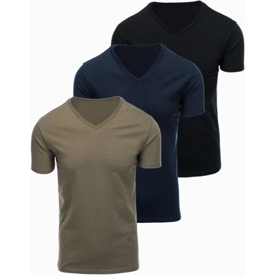 Set de tricou bărbătesc Ombre BASIC cu decolteu în V negru XL male Set de tricou bărbătesc Ombre BASIC cu decolteu în V negru XL male