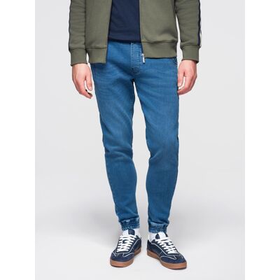 Pantaloni jogger din denim pentru bărbați, cu șnur în talie, în nuanțe de ombre - albaștri albastru L male Pantaloni jogger din denim pentru bărbați, cu șnur în talie, în nuanțe de ombre - albaștri albastru L male