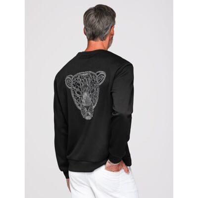 Ombre Hanorac bărbătesc cu aplicație decorativă - negru negru M male Ombre Hanorac bărbătesc cu aplicație decorativă - negru negru M male