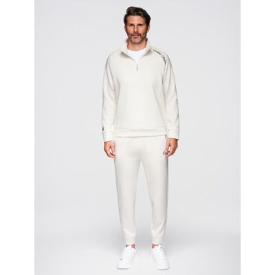 Ombre Set bărbătesc: hanorac cu guler înalt + pantaloni jogger crem S male Ombre Set bărbătesc: hanorac cu guler înalt + pantaloni jogger crem S male
