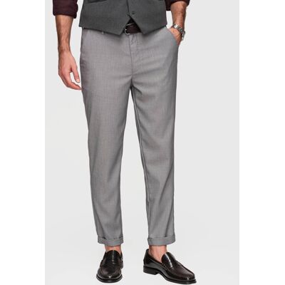 Ombre Pantaloni chino bărbătești cu croială regulată gri L male Ombre Pantaloni chino bărbătești cu croială regulată gri L male