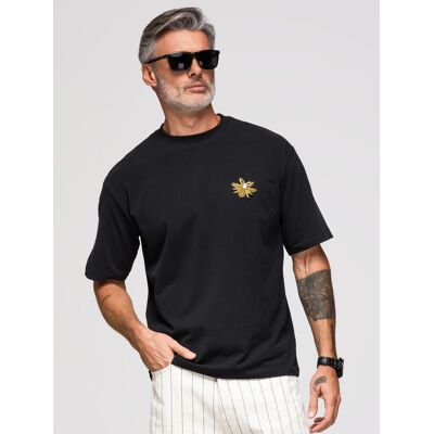 Tricou bărbătesc ombre cu aplicație cu albine - negru negru M male Tricou bărbătesc ombre cu aplicație cu albine - negru negru M male