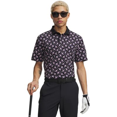 Tricou polo imprimat pentru bărbați Under Armour negru XL male Tricou polo imprimat pentru bărbați Under Armour negru XL male