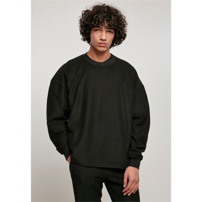 Urban Classics Tricou bărbătesc cu mânecă lungă din material Rib Terry negru S male Urban Classics Tricou bărbătesc cu mânecă lungă din material Rib Terry negru S male