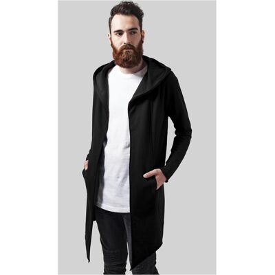 Urban Classics Long sweater with open brim and hood black negru 5XL male Urban Classics Long sweater with open brim and hood black negru 5XL male