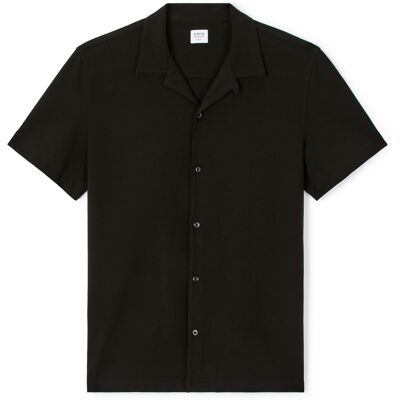 Cămașă bărbătească cu mânecă scurtă Celio Jacetwo negru S male Cămașă bărbătească cu mânecă scurtă Celio Jacetwo negru S male