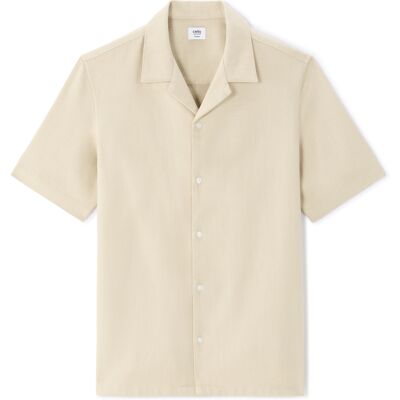 Celio Cămașă scurtă de bumbac pentru bărbați crem XXL male Celio Cămașă scurtă de bumbac pentru bărbați crem XXL male