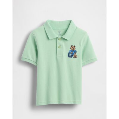 Tricou polo GAP pentru bebeluși cu imprimeu ursuleț Brannan - Băieți verde deschis 4Yrs male Tricou polo GAP pentru bebeluși cu imprimeu ursuleț Brannan - Băieți verde deschis 4Yrs male