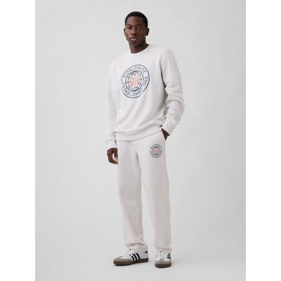 Pantaloni de trening GAP pentru bărbați cu logo și croială dreaptă crem XL male Pantaloni de trening GAP pentru bărbați cu logo și croială dreaptă crem XL male