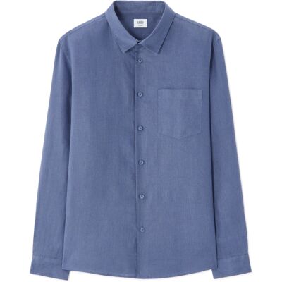 Cămașă de in Celio Daflix - Albastră albastru S male Cămașă de in Celio Daflix - Albastră albastru S male