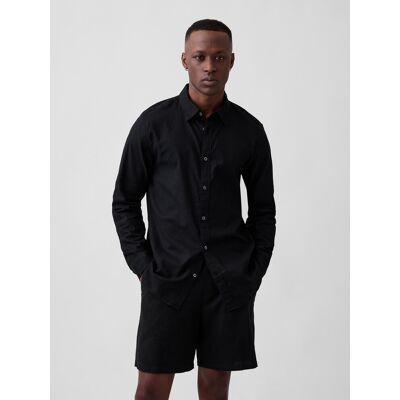 Cămașă de in GAP pentru bărbați negru M male Cămașă de in GAP pentru bărbați negru M male