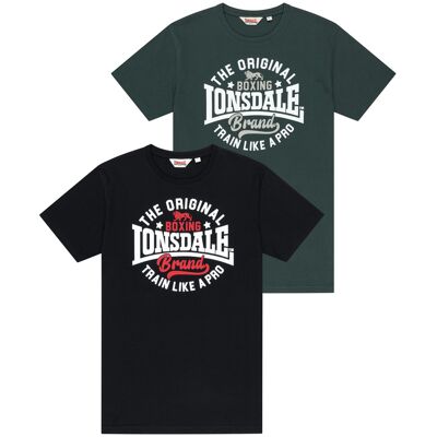 Tricou bărbătesc Lonsdale, pachet dublu negru 3XL male Tricou bărbătesc Lonsdale, pachet dublu negru 3XL male