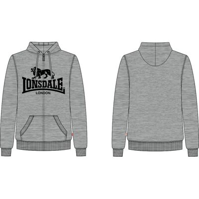 Hanorac cu fermoar pentru bărbați Lonsdale gri 3XL male Hanorac cu fermoar pentru bărbați Lonsdale gri 3XL male
