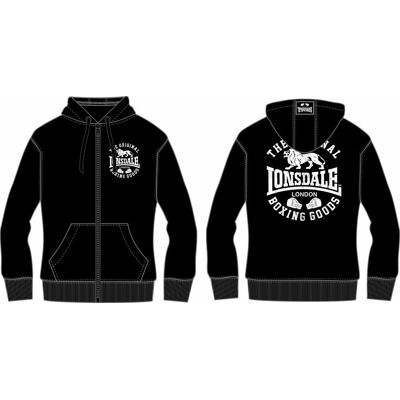 Hanorac cu fermoar pentru bărbați Lonsdale negru L male Hanorac cu fermoar pentru bărbați Lonsdale negru L male